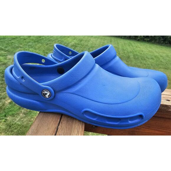 Crocs Bistro Men 10 Women 12 Clogs Blue Slip On Work Shoes Slip Resistant - Picture 1 of 8